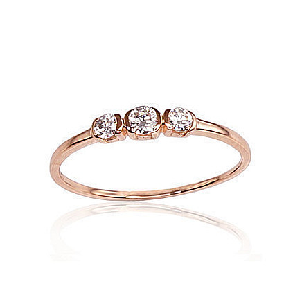 With precious stones,  - Gold ring, 18, 1.01 g, Red Gold 585 fineness, Diamonds