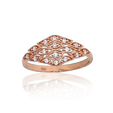 Gold ring, 19.5, 2.14 g, Red Gold 585 fineness, Zirkons
