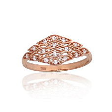 Gold ring, 20, 2.18 g, Red Gold 585 fineness, Zirkons