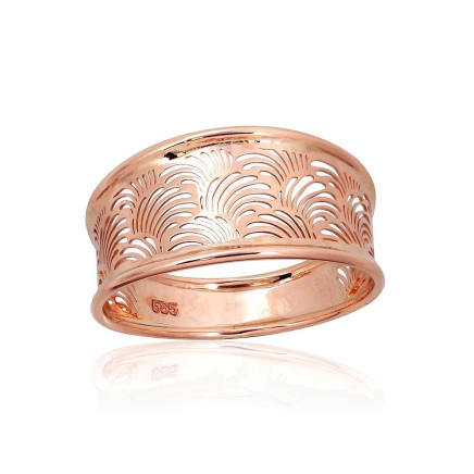 Sieviešu,  - Zelta gredzens, 19, 1.65 g, Sarkanais Zelts 585 prove