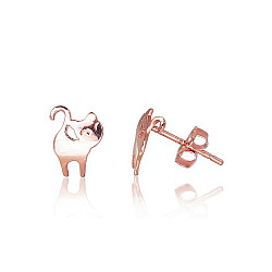 Gold classic studs earrings, 0.37 g, Red Gold 585 fineness