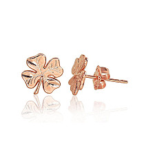 Gold classic studs earrings, Red Gold 585 fineness