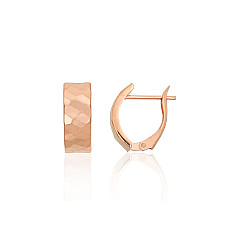 Золотые серьги на английском замке, 1.65 g, Красное Золото 585 проба
