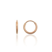 Золотые серьги-кольца, 0.37 g, Красное Золото 585 проба