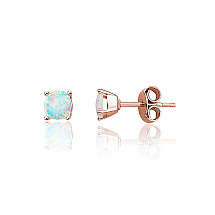 Gold classic studs earrings, Red Gold 585 fineness, Opalit