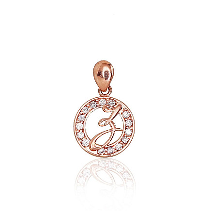 Letters,  - Gold pendant, 0.85 g, Red Gold 585 fineness, Zirkons, Letter: Z