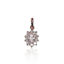 Gold pendant, Red Gold 585 fineness, Zirkons