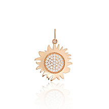 Gold pendant, Red Gold 585 fineness, Zirkons