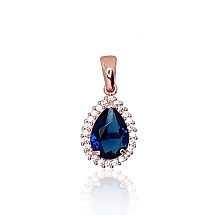 Gold pendant, Red Gold 585 fineness, Zirkons