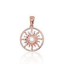 Gold pendant, Red Gold 585 fineness, Zirkons