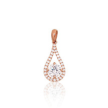 Gold pendant, Red Gold 585 fineness, Zirkons