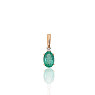 Gold pendant, 0.45 g, Red Gold 585 fineness, Rhodium (Plating) , Diamonds , Emerald