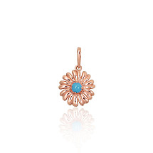 Gold pendant, Red Gold 585 fineness, Turquoise (Imitation)