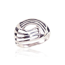 Серебряное кольцо, 18, 2.7 g, Серебро 925 проба, оксид (покрытие)