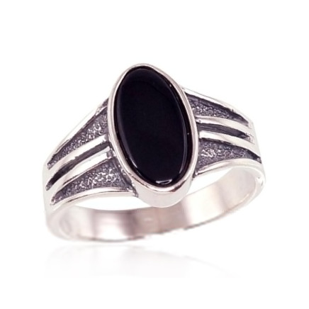 Orio  collection,  - Silver ring, Silver 925 fineness, oxide (Plating), Onix
