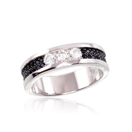Women,  - Silver ring, Silver 925 fineness, Rhodium (Plating), Zirkons