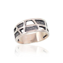 Серебряное кольцо, Серебро 925 проба, оксид (покрытие)