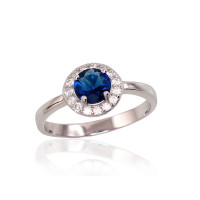 Серебряное кольцо, 16, 2.2 g, Серебро 925 проба, родий (покрытие), Цирконы