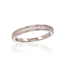 Silver ring, 17, 1.9 g, Silver 925 fineness, Rhodium (Plating), Zirkons