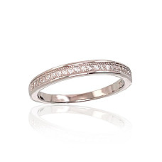 Silver ring, 17, 2 g, Silver 925 fineness, Rhodium (Plating), Zirkons