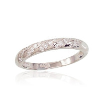 Silver ring, Silver 925 fineness, Rhodium (Plating), Zirkons