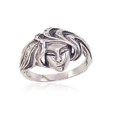 Silver ring, 17, 5 g, Silver 925 fineness, oxide (Plating)
