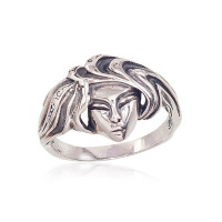 Серебряное кольцо, Серебро 925 проба, оксид (покрытие)