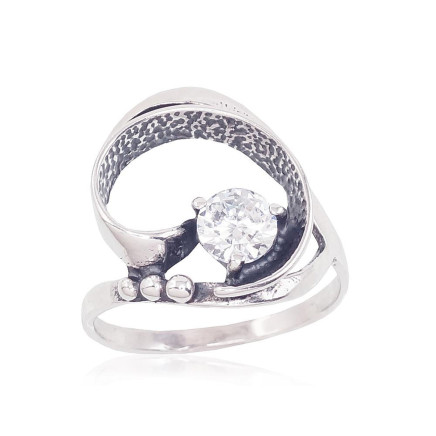 Women,  - Silver ring, 18, 2.9 g, Silver 925 fineness, oxide (Plating), Zirkons