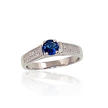 Silver ring, Silver 925 fineness, Rhodium (Plating), Zirkons