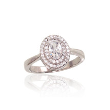 Silver ring, Silver 925 fineness, Rhodium (Plating), Zirkons