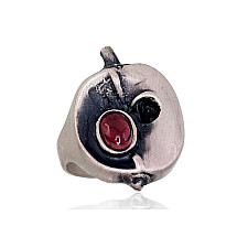 Серебряное кольцо, Серебро 925 проба, оксид (покрытие), Гранат
