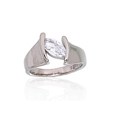 Silver ring, 17, 5.4 g, Silver 925 fineness, Rhodium (Plating), Zirkons