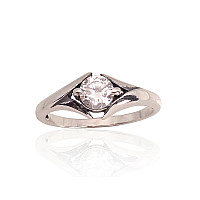 Серебряное кольцо, Серебро 925 проба, оксид (покрытие), Цирконы