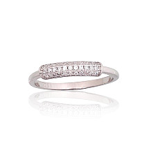 Silver ring, Silver 925 fineness, Rhodium (Plating), Zirkons