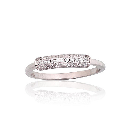 Women,  - Silver ring, 18, 1.6 g, Silver 925 fineness, Rhodium (Plating), Zirkons
