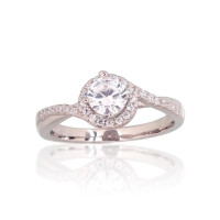 Серебряное кольцо, 19, 2.8 g, Серебро 925 проба, родий (покрытие), Цирконы
