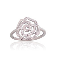 Серебряное кольцо, 16.5, 2.2 g, Серебро 925 проба, родий (покрытие), Цирконы