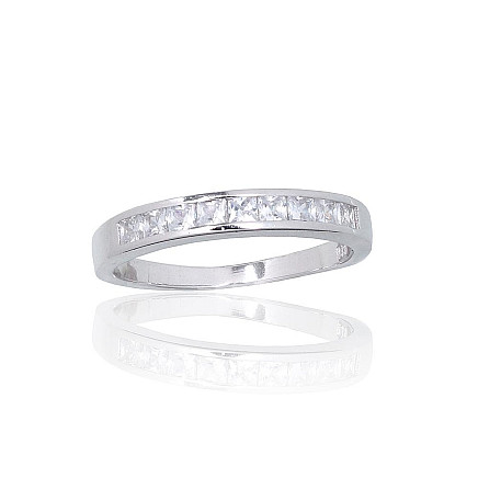 Women,  - Silver ring, 18, 2.5 g, Silver 925 fineness, Rhodium (Plating), Zirkons