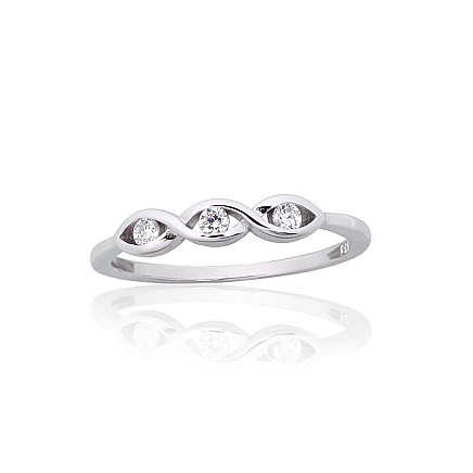 Women,  - Silver ring, Silver 925 fineness, Rhodium (Plating), Zirkons