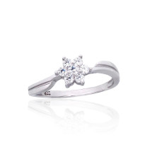 Silver ring, Silver 925 fineness, Rhodium (Plating), Zirkons