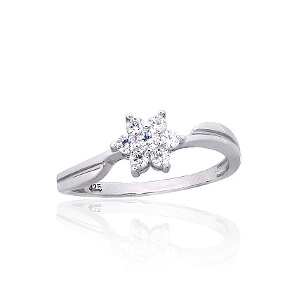 Women,  - Silver ring, 17, 1.8 g, Silver 925 fineness, Rhodium (Plating), Zirkons