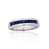 Серебряное кольцо, 16.5, 3.2 g, Серебро 925 проба, родий (покрытие), Сапфир