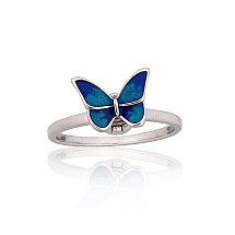 Silver ring, Silver 925 fineness, Rhodium (Plating), Jewelery enamel