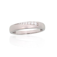 Серебряное кольцо, 17, 2.9 g, Серебро 925 проба, родий (покрытие), Цирконы