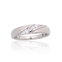 Silver ring, Silver 925 fineness, Rhodium (Plating), Zirkons