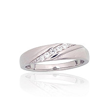 Silver ring, 17, 3.1 g, Silver 925 fineness, Rhodium (Plating), Zirkons