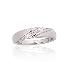 Silver ring, 18, 3 g, Silver 925 fineness, Rhodium (Plating), Zirkons