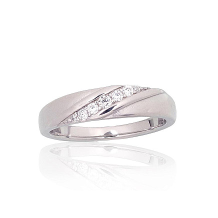 Women,  - Silver ring, 18, 3.2 g, Silver 925 fineness, Rhodium (Plating), Zirkons