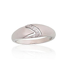 Серебряное кольцо, Серебро 925 проба, родий (покрытие), Цирконы