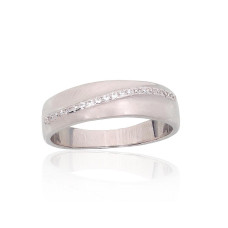 Silver ring, 17, 3.1 g, Silver 925 fineness, Rhodium (Plating), Zirkons